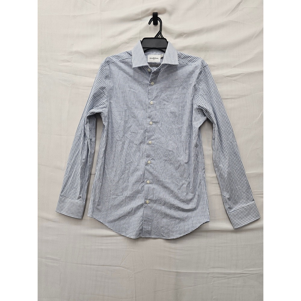 Goodfellow & Co Mens Standard Dress Shirt Blue Cotton Blend Casual Size Small